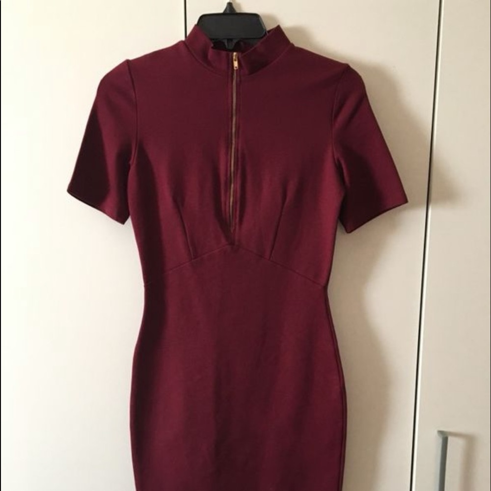 Burgundy bandage dress